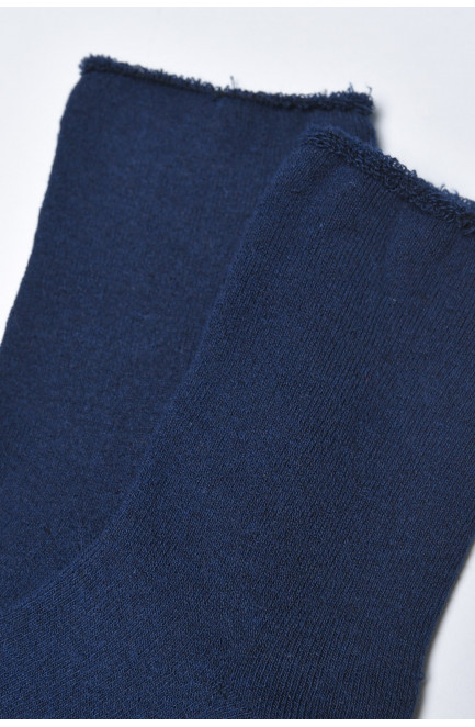 Шкарпетки чоловічи медичні махрові темно-синього кольору без гумки розмру 41-45 169402L