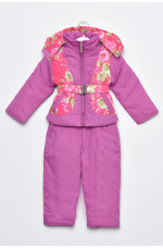 Куртка та напівкомбінезон дитячий для дівчинки єврозима фіолетового кольору 169407L