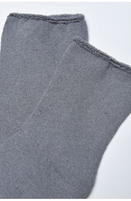 Шкарпетки чоловічи медичні махрові сірого кольору без гумки розмру 41-45 169419L