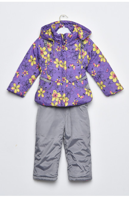 Куртка та напівкомбінезон дитячий для дівчинки єврозима фіолетового кольору 169521L