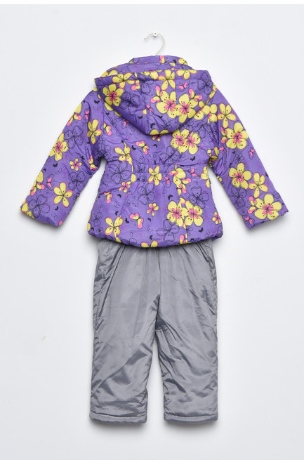 Куртка та напівкомбінезон дитячий для дівчинки єврозима фіолетового кольору 169521L