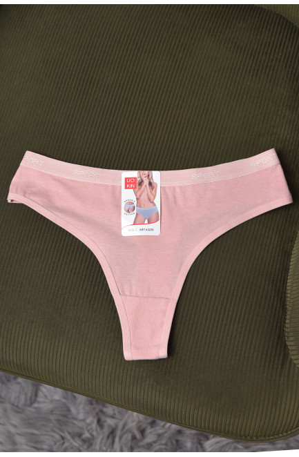 Стрінги жіночі однотонні рожевого кольору 169805L