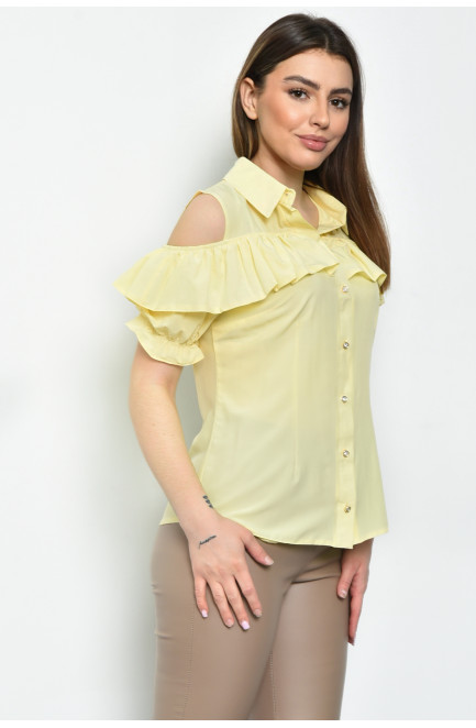 Блуза женская однотонная лимонного цвета 169967L