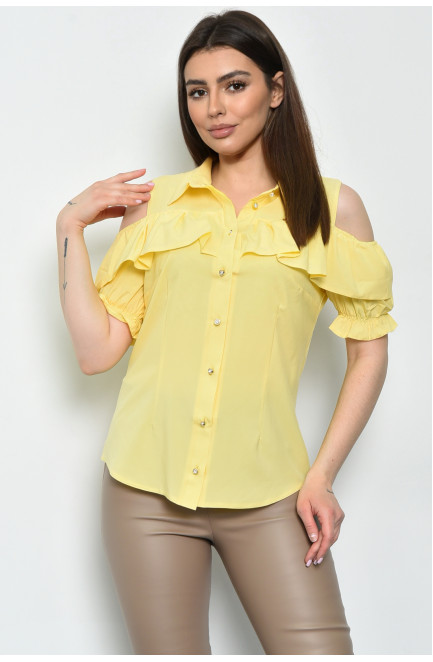 Блуза женская однотонная желтого цвета 169970L