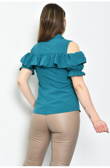 Блуза жіноча однотонна смарагдового кольору 169982L