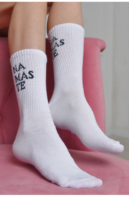 Шкарпетки жіночі високі білого кольору розмір 36-40 170099L