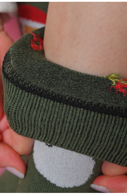 Шкарпетки жіночі новорічні зеленого кольору розмір 36-40 170138L
