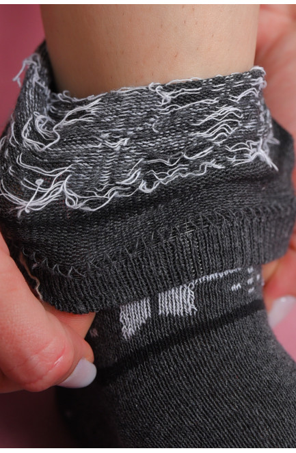 Шкарпетки жіночі з малюнком темно-сірого кольору розмір 36-40 170147L