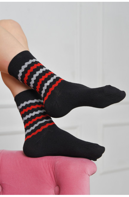 Шкарпетки жіночі з малюнком чорного кольору розмір 36-40 170149L