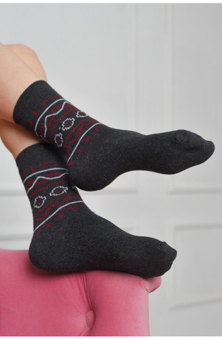 Шкарпетки жіночі з малюнком темно-сірого кольору розмір 36-40 170150L