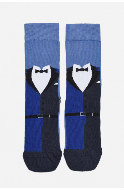 Носки подростковые для мальчика темно-синего цвета размер 35-38 170154L