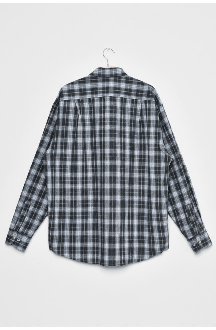 Рубашка мужская батальная  черного цвета в клеточку 170205L