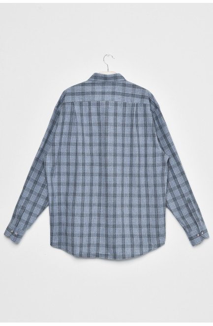 Рубашка мужская батальная светло-голубого цвета в клеточку 170229L