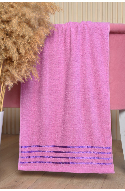 Полотенце для лица махровое розового цвета 170409L
