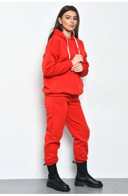 Спортивний костюм жіночий на флісі червоного кольору 170507L