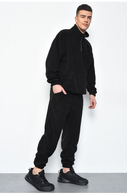 Спортивний костюм чоловічий флісовий чорного кольору розмір 46-48 170590L