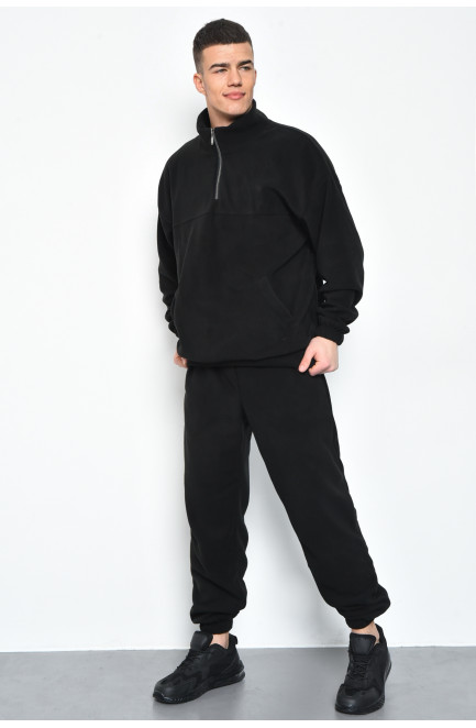 Спортивный костюм мужской флисовый черного цвета размер 46-48 170590L