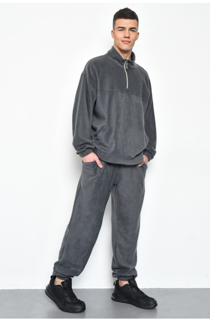 Спортивный костюм мужской флисовый серого цвета размер 46-48 170595L