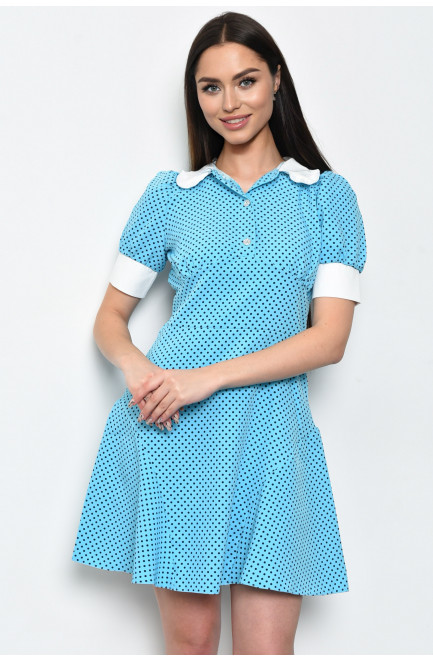 Платье женское в горошек голубого цвета 170634L