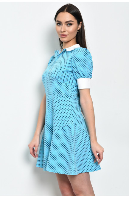 Сукня жіноча в горошок блакитного кольору 170634L