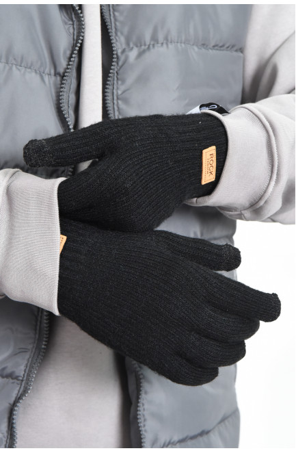 Рукавички чоловічі сенсорні з утеплювачем чорного кольору 170850L