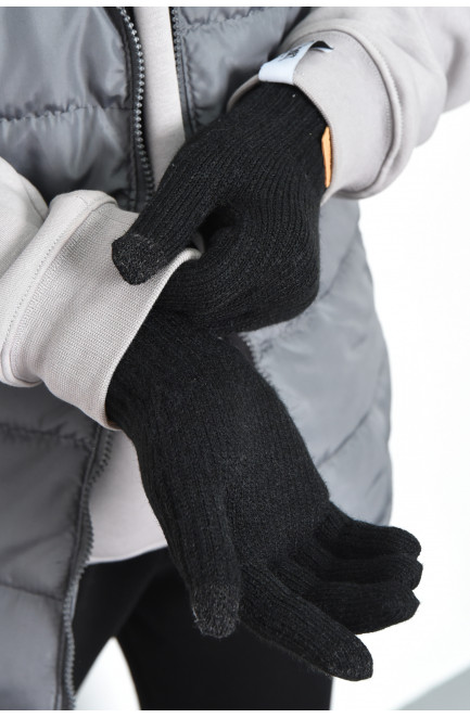 Перчатки мужские сенсорные с утеплителем черного цвета 170850L
