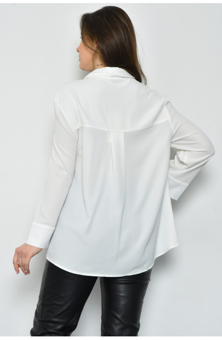 Блуза женская однотонная белого цвета 170975L