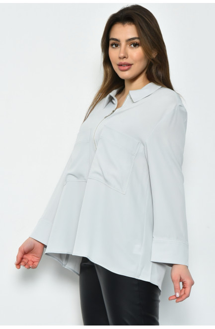 Блуза женская однотонная серого цвета 170981L