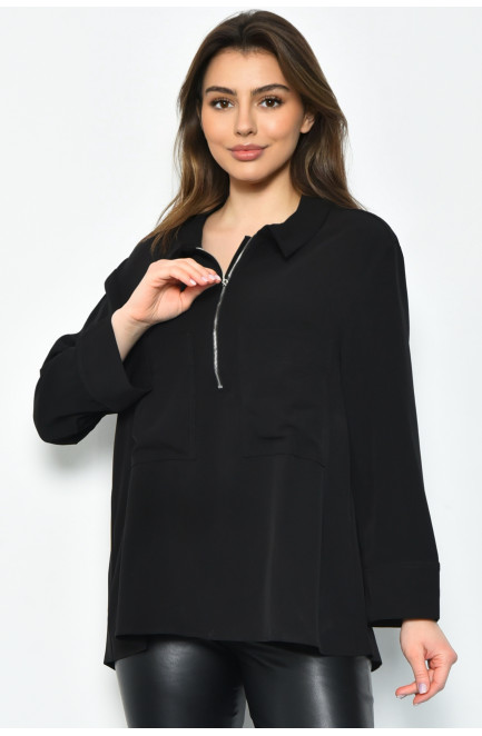Блуза жіноча однотонна чорного кольору 170982L