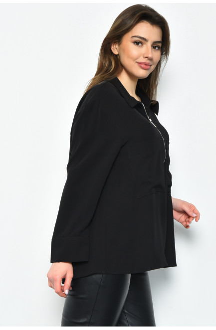 Блуза женская однотонная черного цвета 170982L