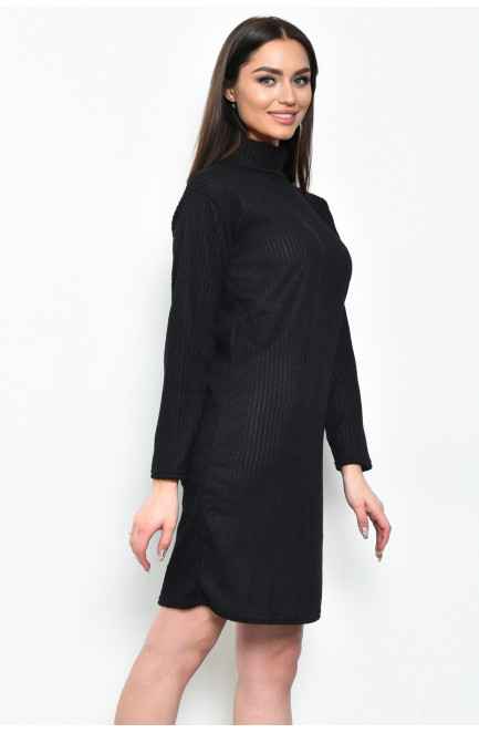 Сукня-гольф жіноча в рубчик чорного кольору 170995L