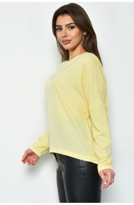 Блуза жіноча однотонна жовтого кольору 171017L