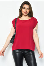 Блуза жіноча однотонна бордового кольору 171022L