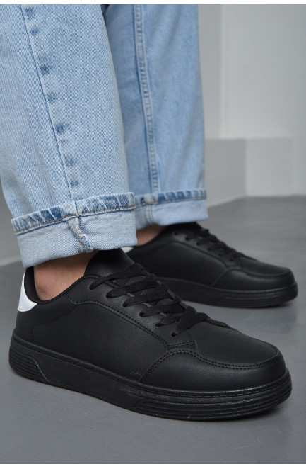 Кросівки чоловічі чорного кольору на шнурівці 171052L