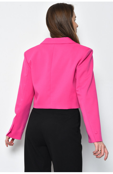 Пиджак жіночій  укорочений малинового кольору 171218L