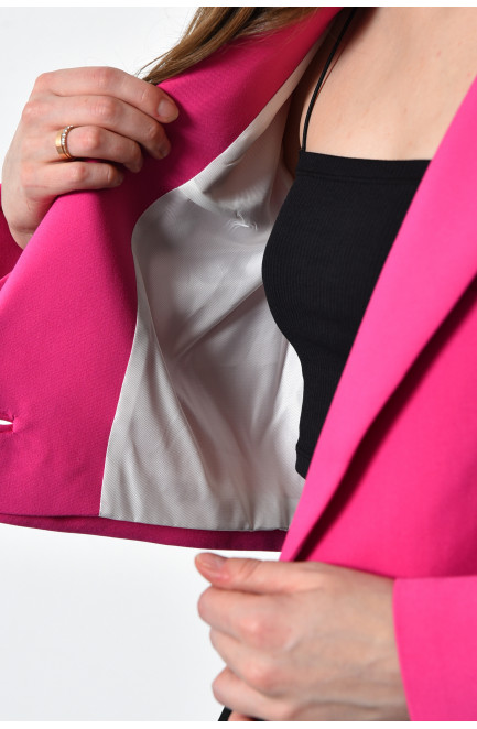 Пиджак жіночій  укорочений малинового кольору 171218L