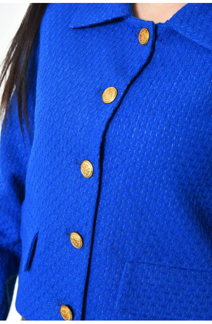 Піджак жіночий укорочений синього кольору 171234L