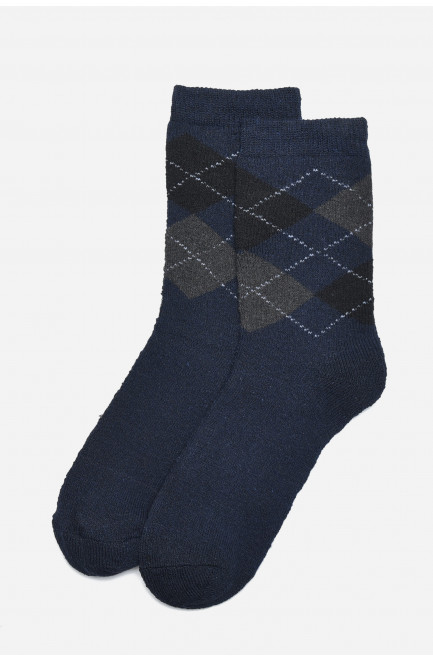 Шкарпетки чоловічі махрові темно-синього кольору розмір 40-45 171271L