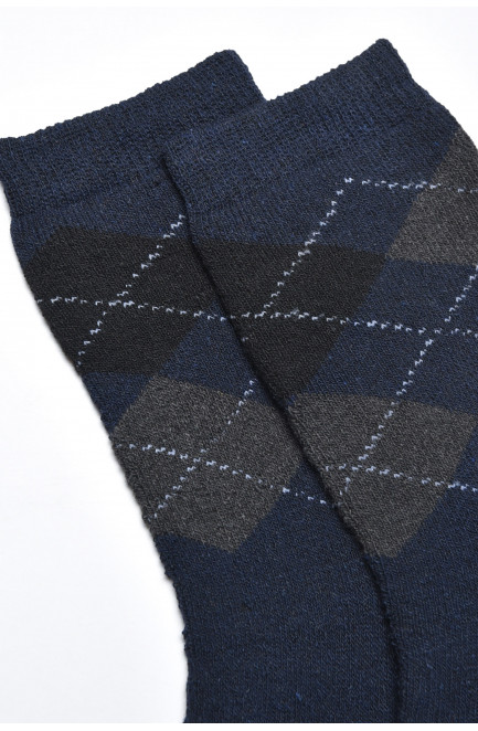 Шкарпетки чоловічі махрові темно-синього кольору розмір 40-45 171271L