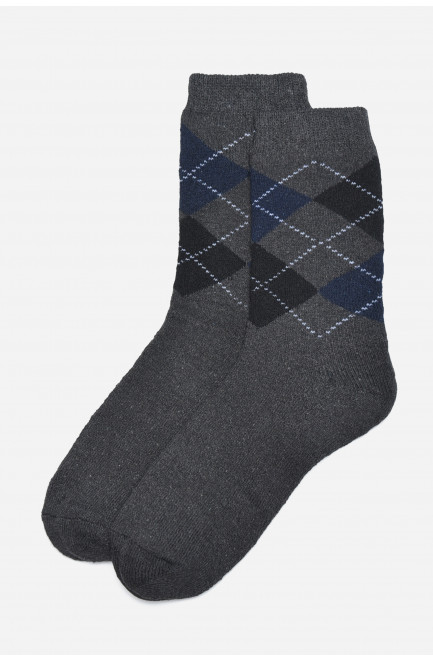 Шкарпетки чоловічі махрові темно-сірого кольору розмір 40-45 171274L