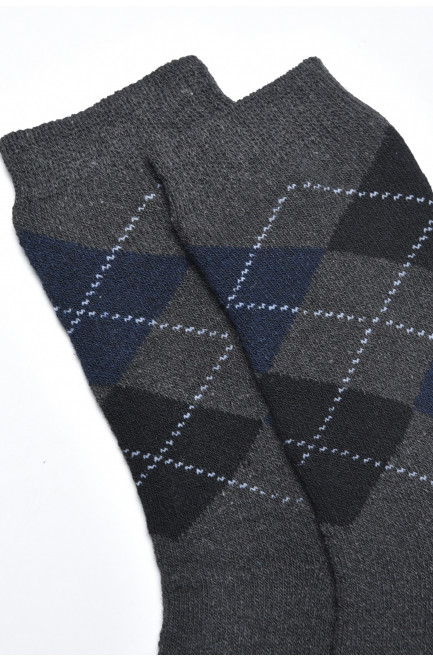 Шкарпетки чоловічі махрові темно-сірого кольору розмір 40-45 171274L