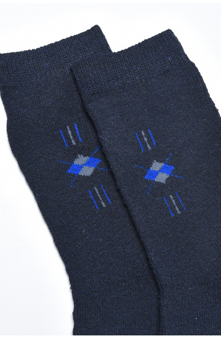 Шкарпетки чоловічі махрові синього кольору розмір 40-45 171278L