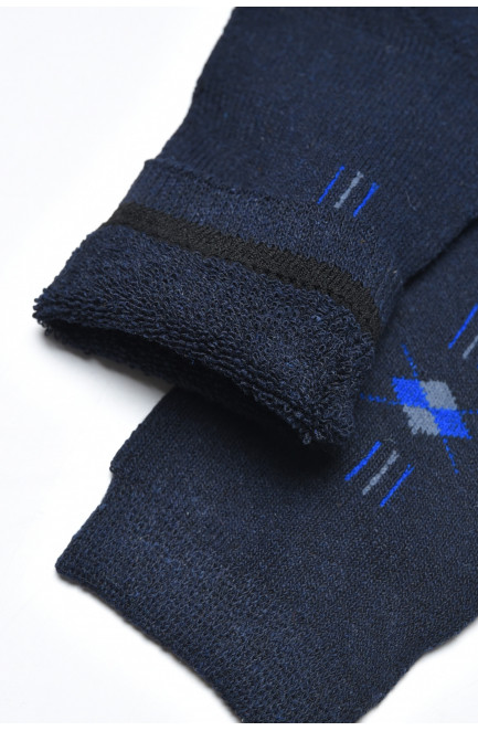 Шкарпетки чоловічі махрові синього кольору розмір 40-45 171278L