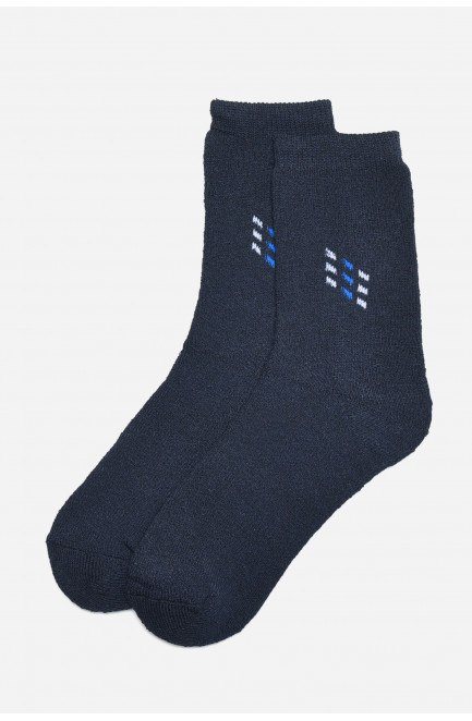 Шкарпетки чоловічі махрові синього кольору розмір 42-48 171291L