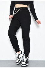 Спортивые штаны женские черного цвета 171319L