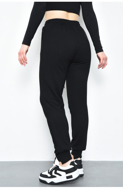 Спортивые штаны женские черного цвета 171319L