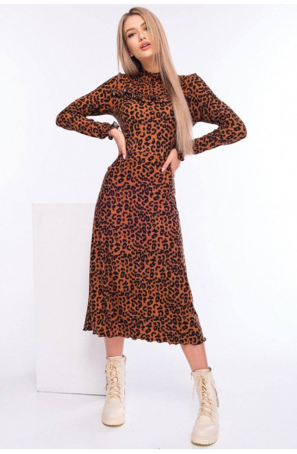 Сукня жіноча коричневого кольору з леопардовим принтом 171350L