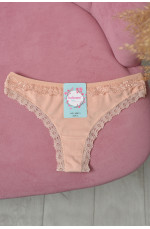 Стринги женские однотонные бежевого цвета 171392L