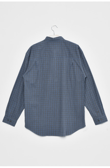 Рубашка мужская батальная в клетку синего цвета 171616L