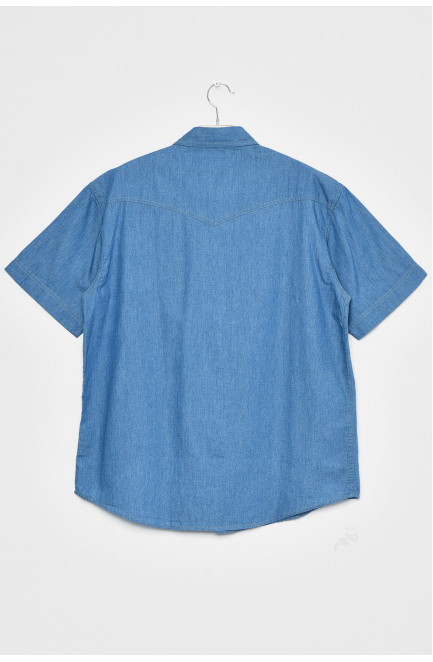 Рубашка мужская однотонная голубого цвета 171633L